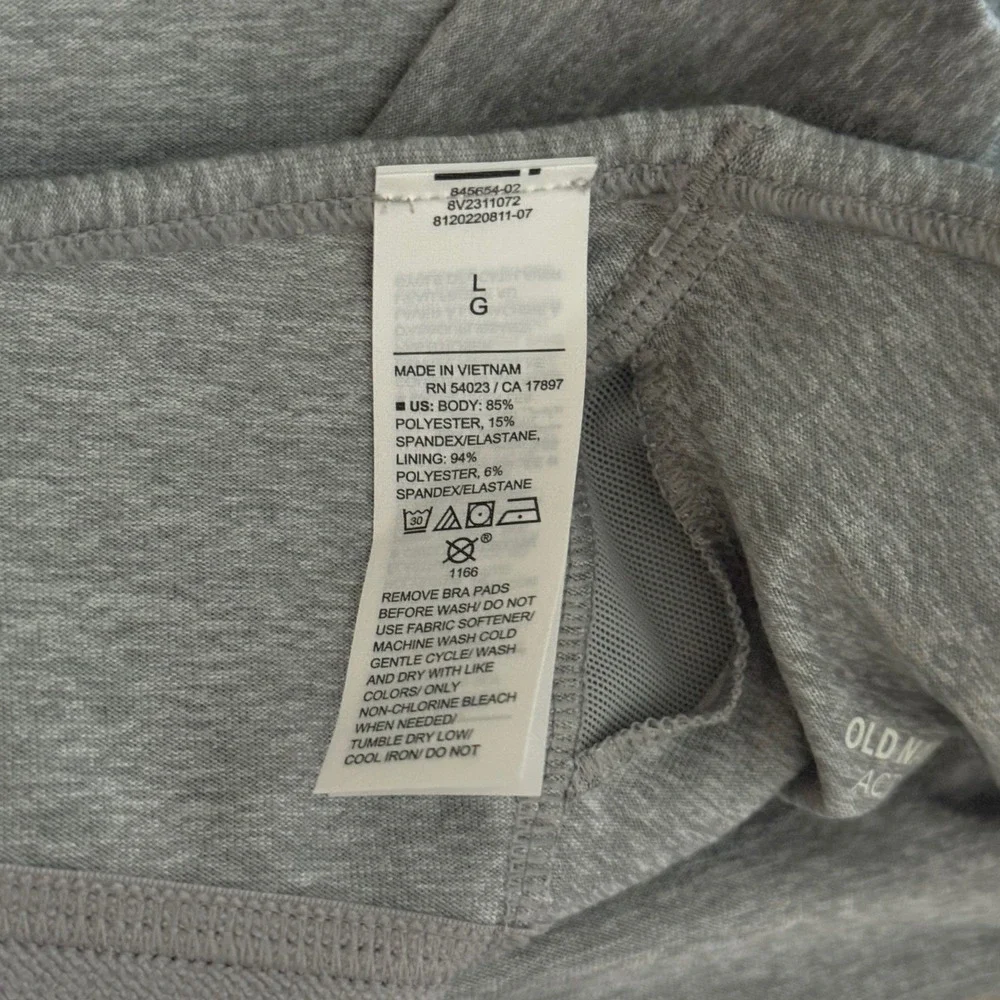 Old Navy Active Sports Bra Light Support Go-Dry Cloud Heather‎ Gray Size Large